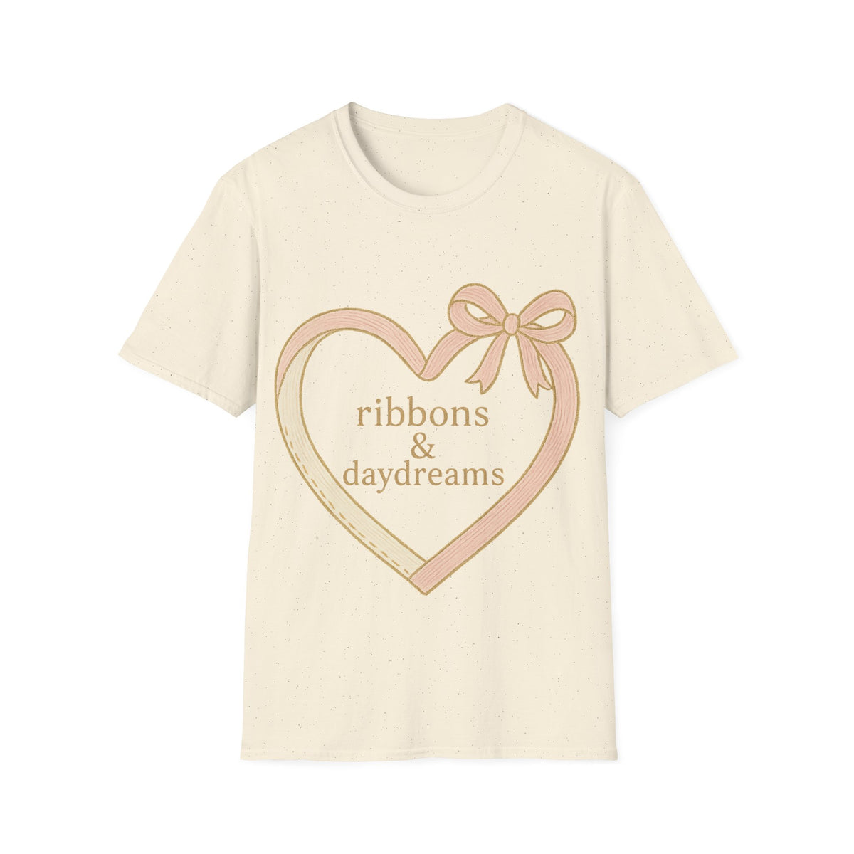 "Chain of Hearts" Gold Charm Ribbon Tee - Cute Coquette Heart Line Aesthetic White T-Shirt - Trending Now - September 2026
