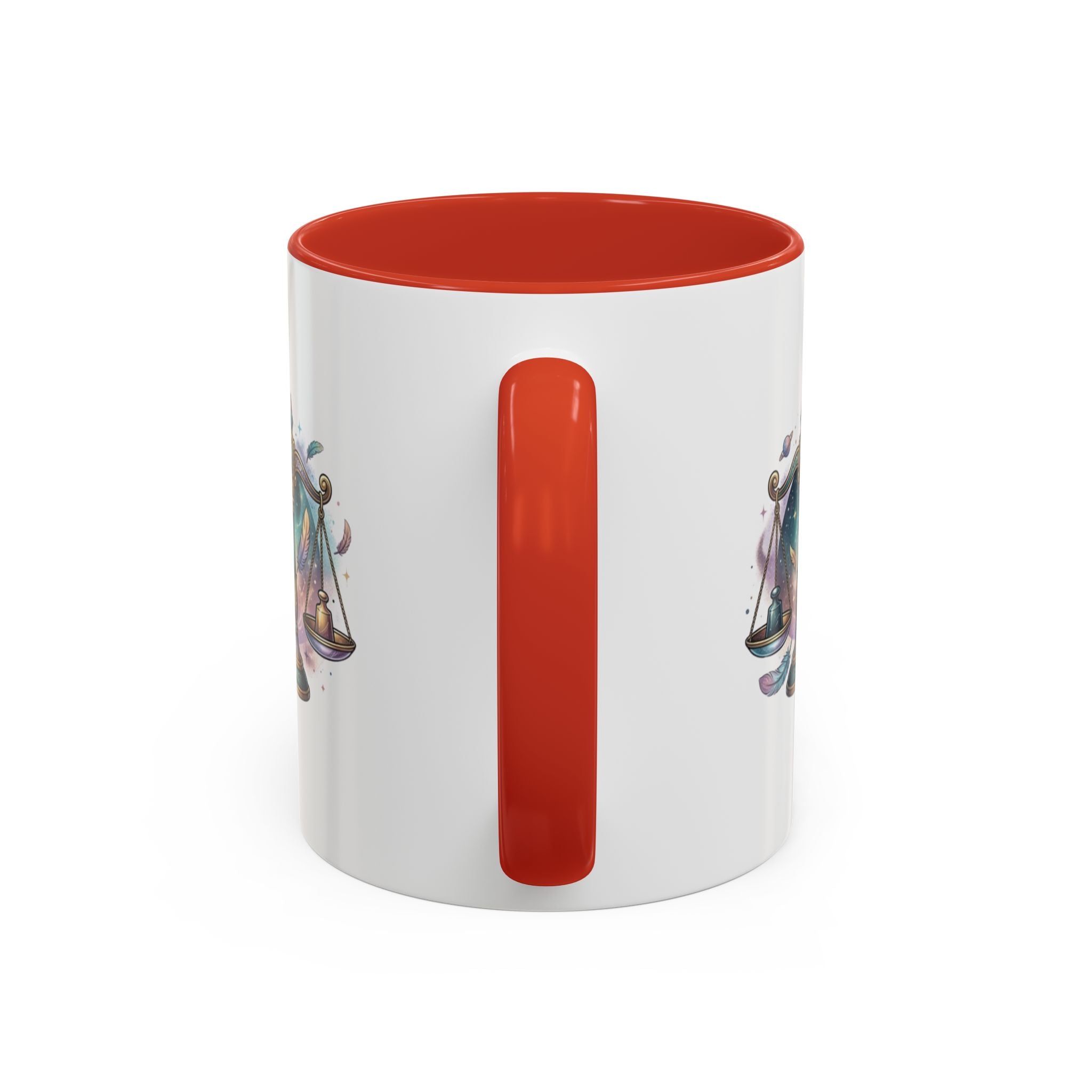 Libra Zodiac Scales Accent Coffee Mug — Astrology Constellation Gift
