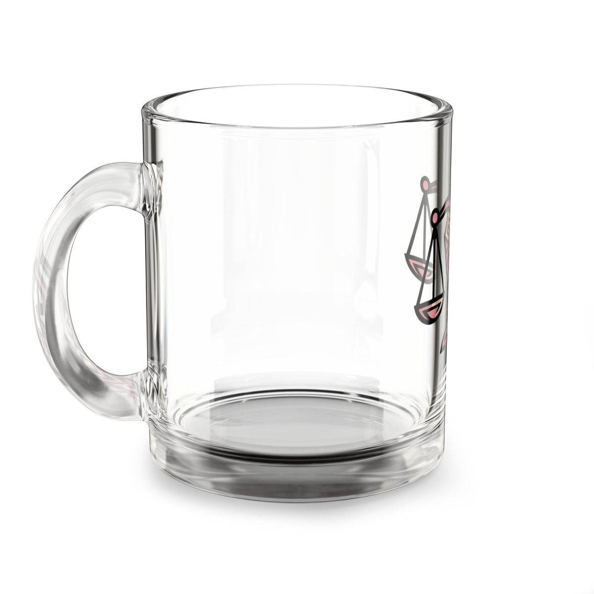 Libra Scales Glass Mug — Zodiac Astrology Coffee Cup (10oz)