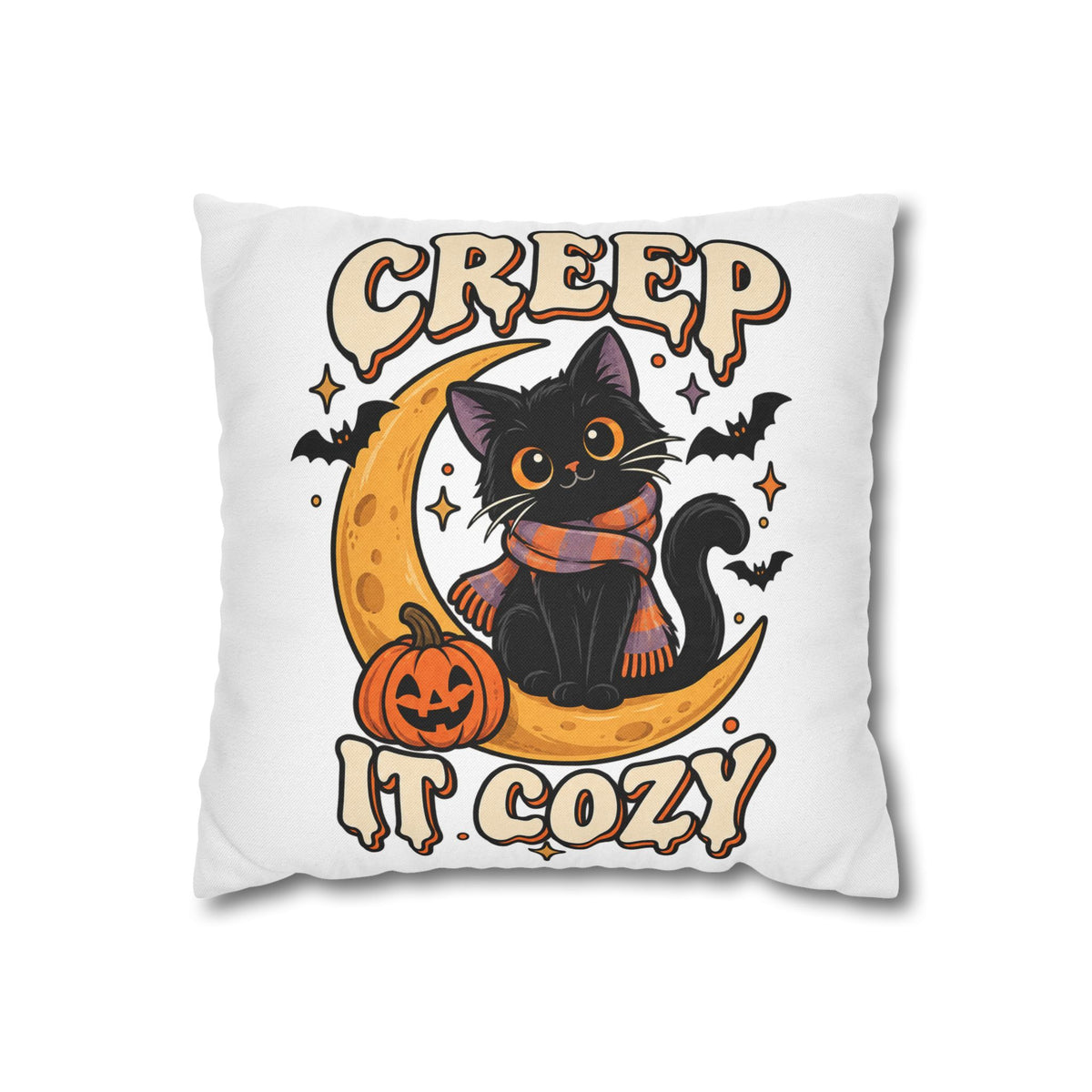 Creep It Cozy Halloween Cat Pillowcase