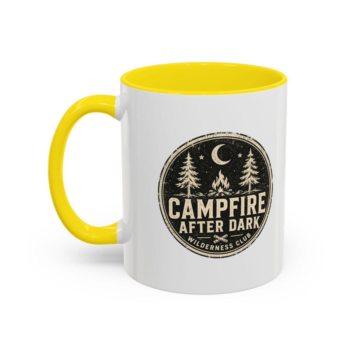 Milo Bailey Dog Dad Mom Campfire After Dark Accent Coffee Mug — Rustic Camping Coffee Cup