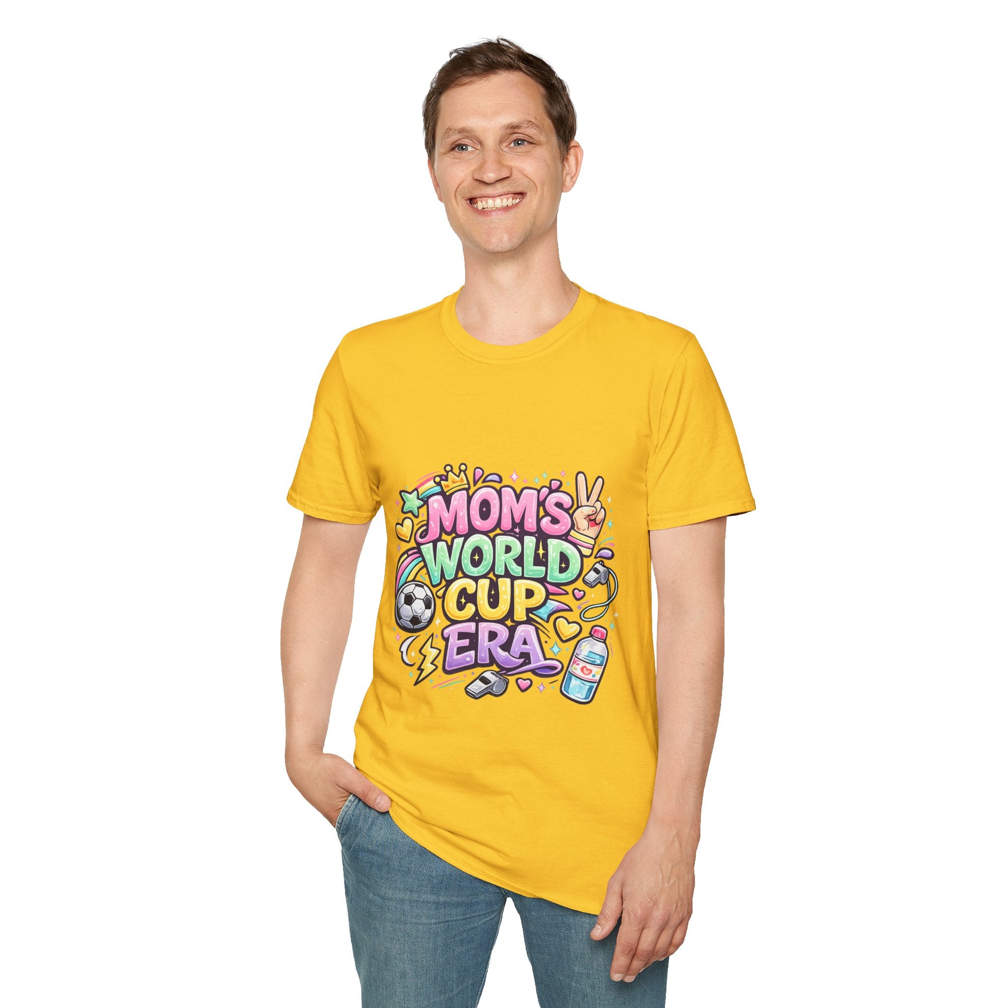 Girls Kids Mom's World Cup Era T‑Shirt — Playful Soccer Mom Tee