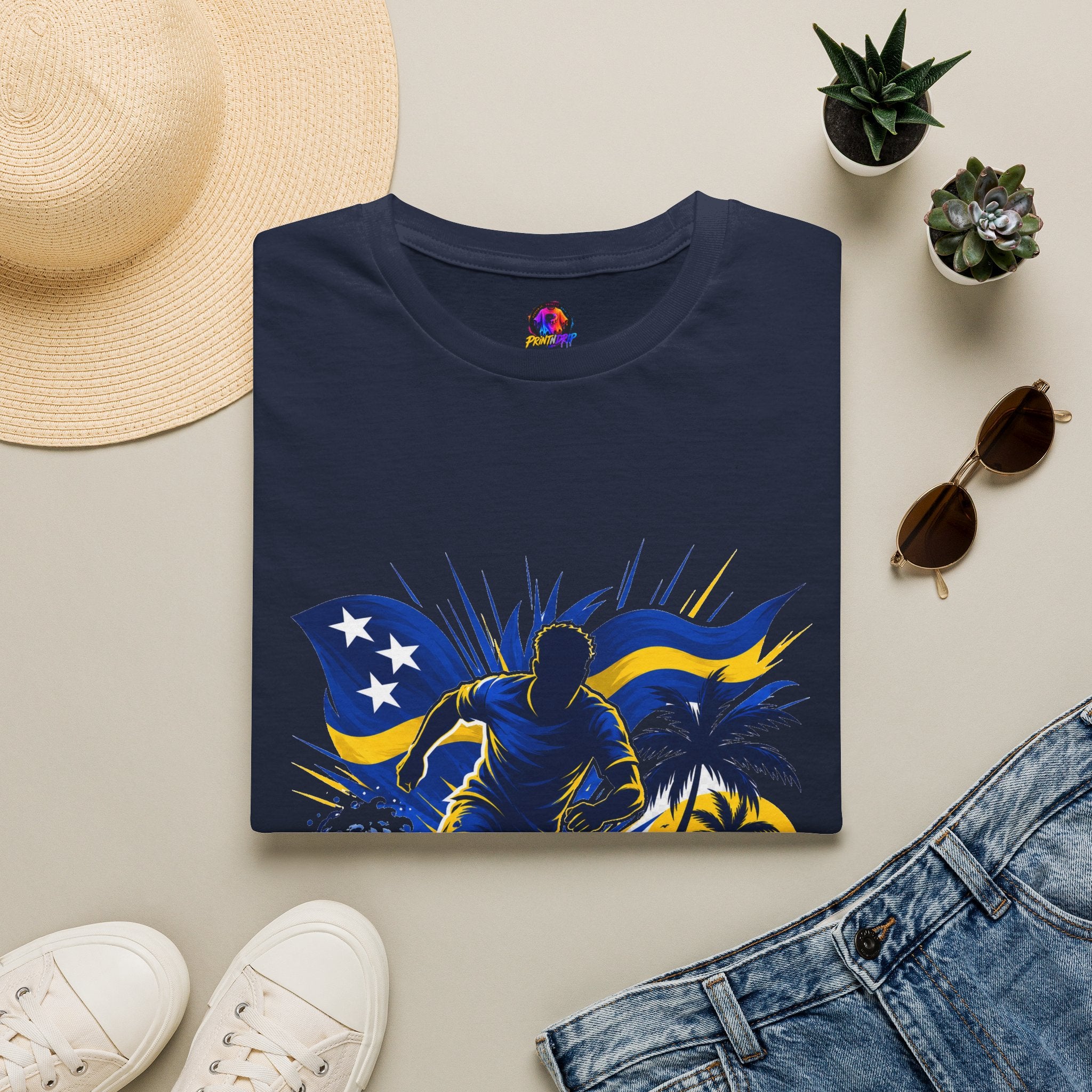 Curacao Island Victory T-Shirt — Tropical Surf Soccer Graphic Tee