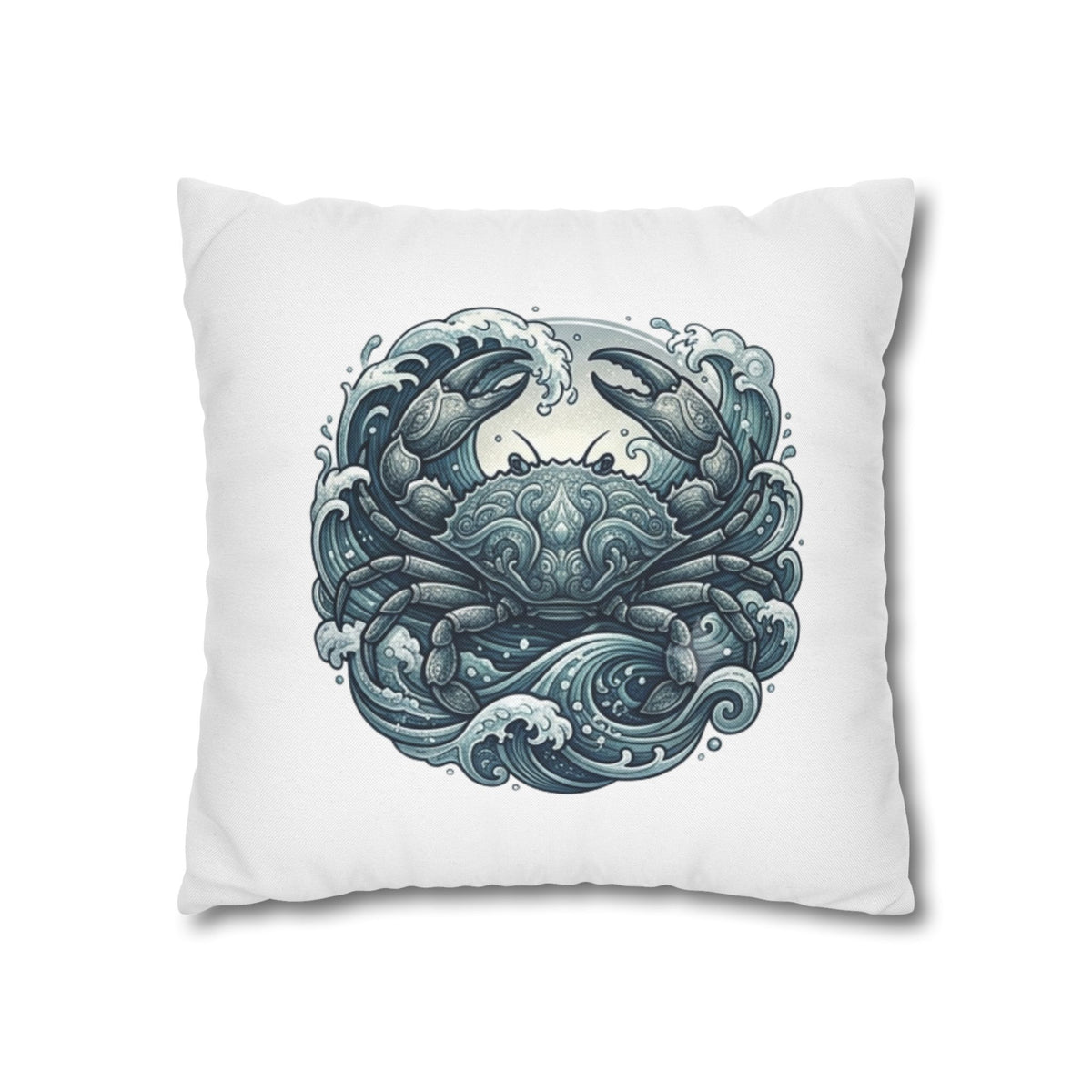 Cancer Zodiac Ocean Crab Decorative Pillowcase — Nautical Coastal Accent