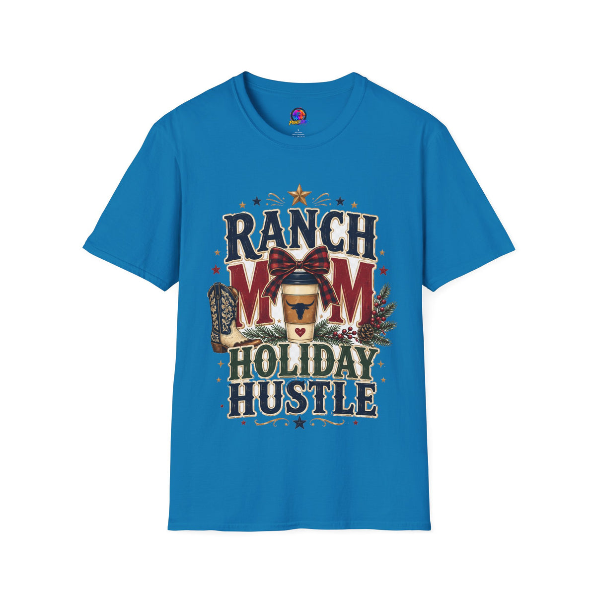 Ranch Mom Holiday Hustle T-Shirt — Festive Western Mom Tee