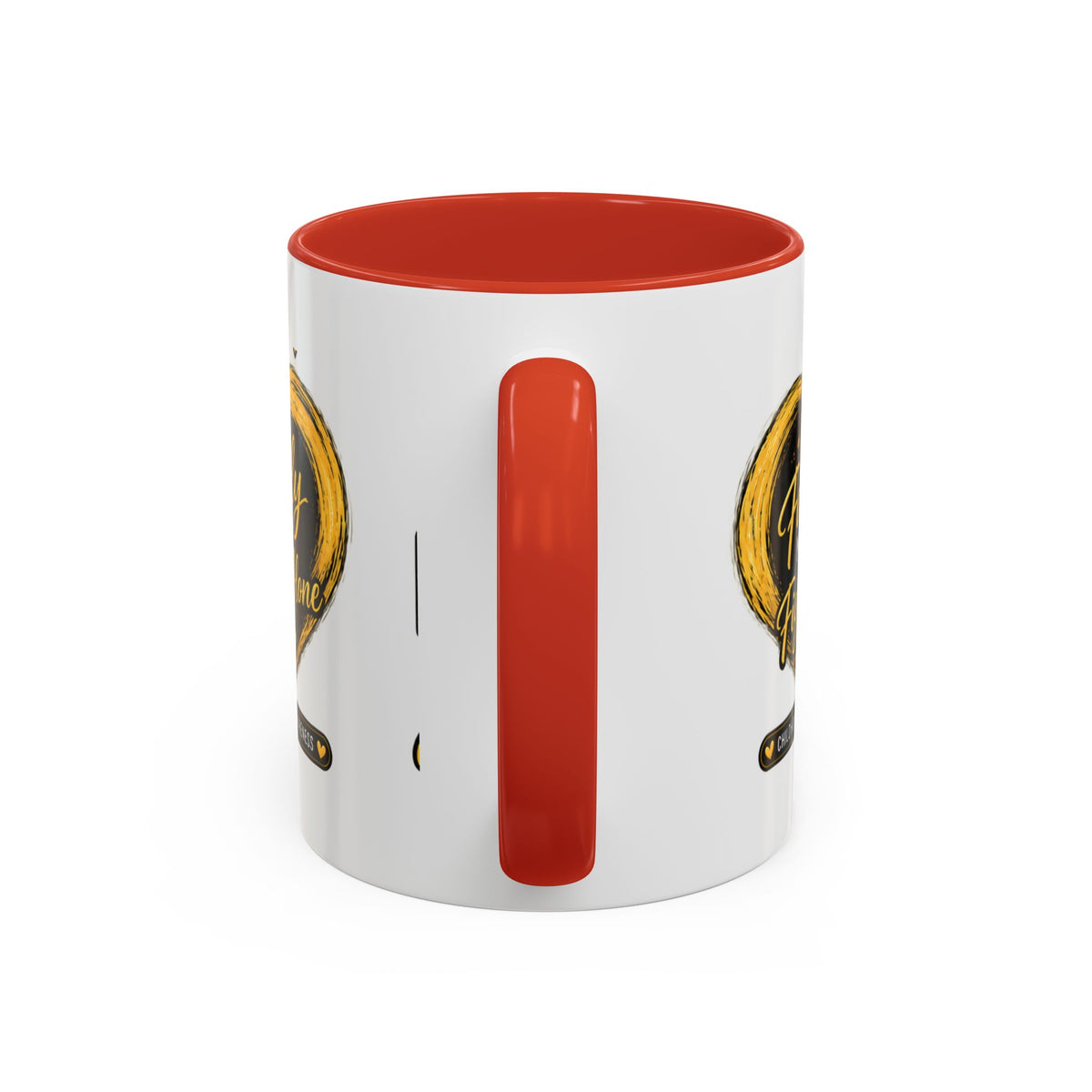 Childhood Cancer Awareness Accent Coffee Mug — "In This Family No One Fights Alone"