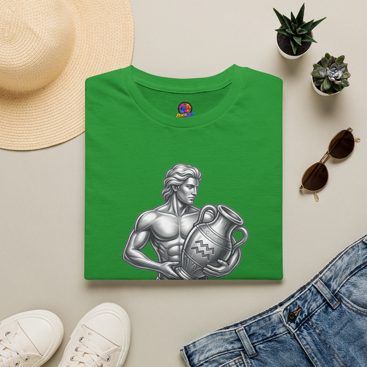 Aquarius Zodiac T-Shirt — Mythic Water Bearer Astrology Tee