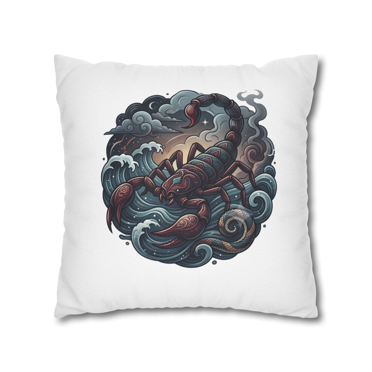 Scorpion Wave Decorative Pillowcase — Zodiac Scorpio Throw Pillow Cover