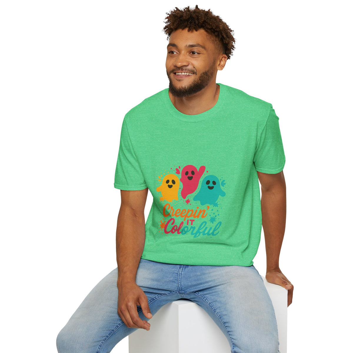 Colorful Creepin' Ghosts Tee — Cute Halloween Shirt - Trending Now - October 2026