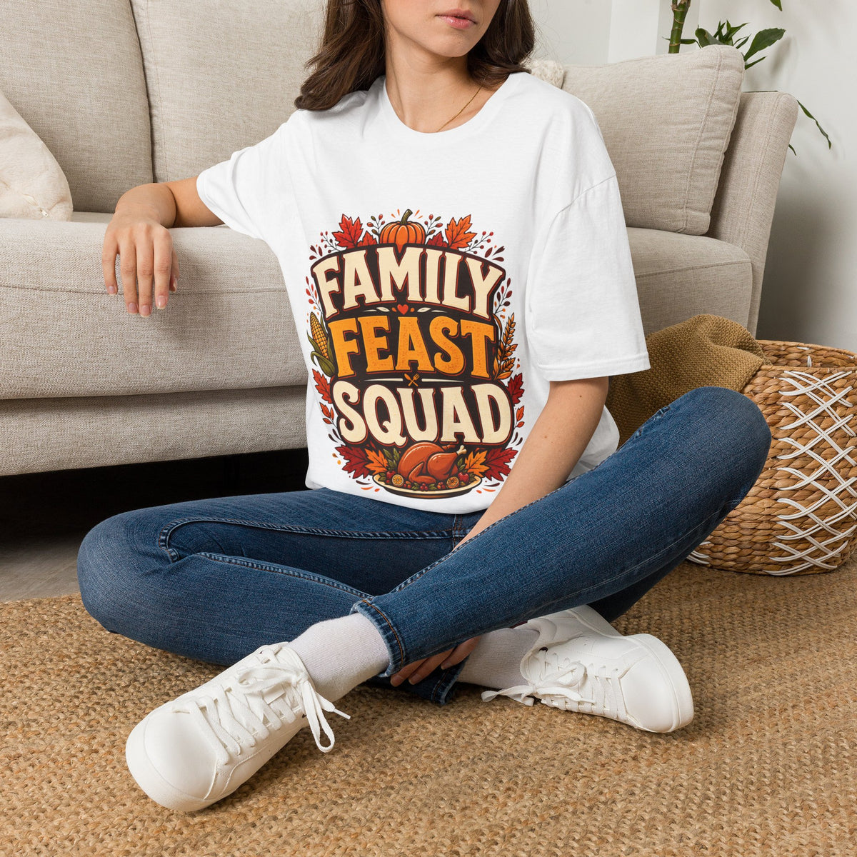 Thanksgiving T-Shirt Family Feast Squad T-Shirt — Thanksgiving Fall Harvest Tee