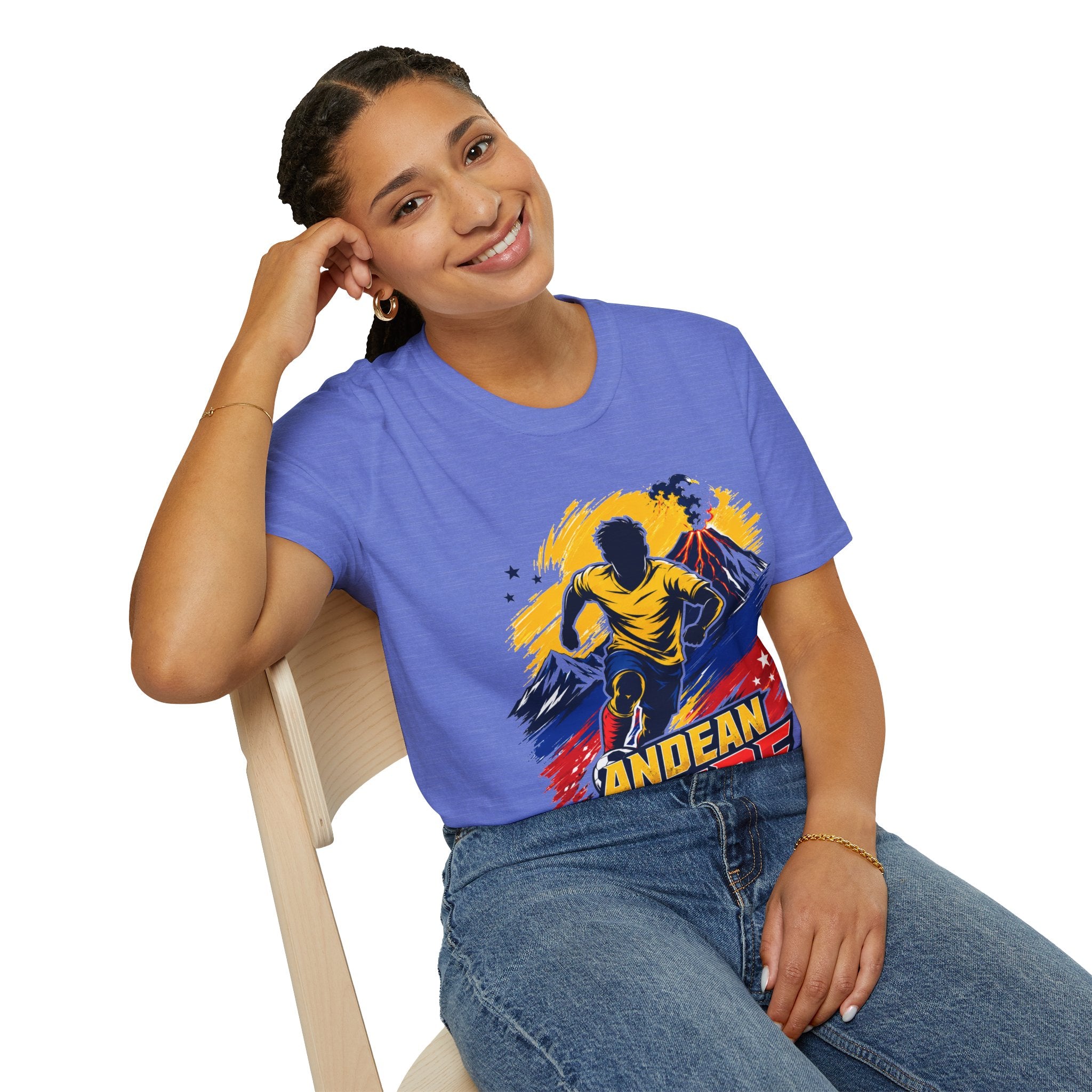 Ecuador Andean Fire Running T‑Shirt — Volcano Trail Runner Graphic Tee