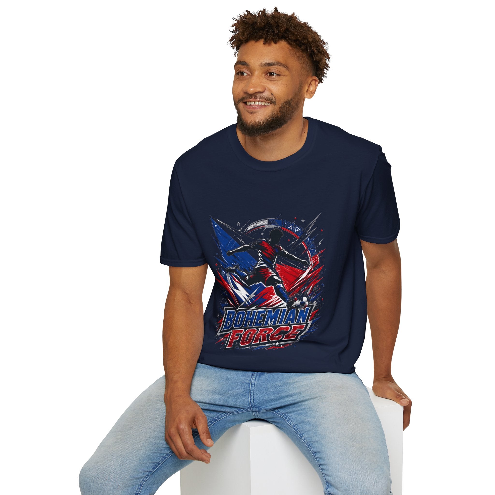 Czechia Bohemian Force Graphic T‑Shirt — Energetic Soccer Player Silhouette