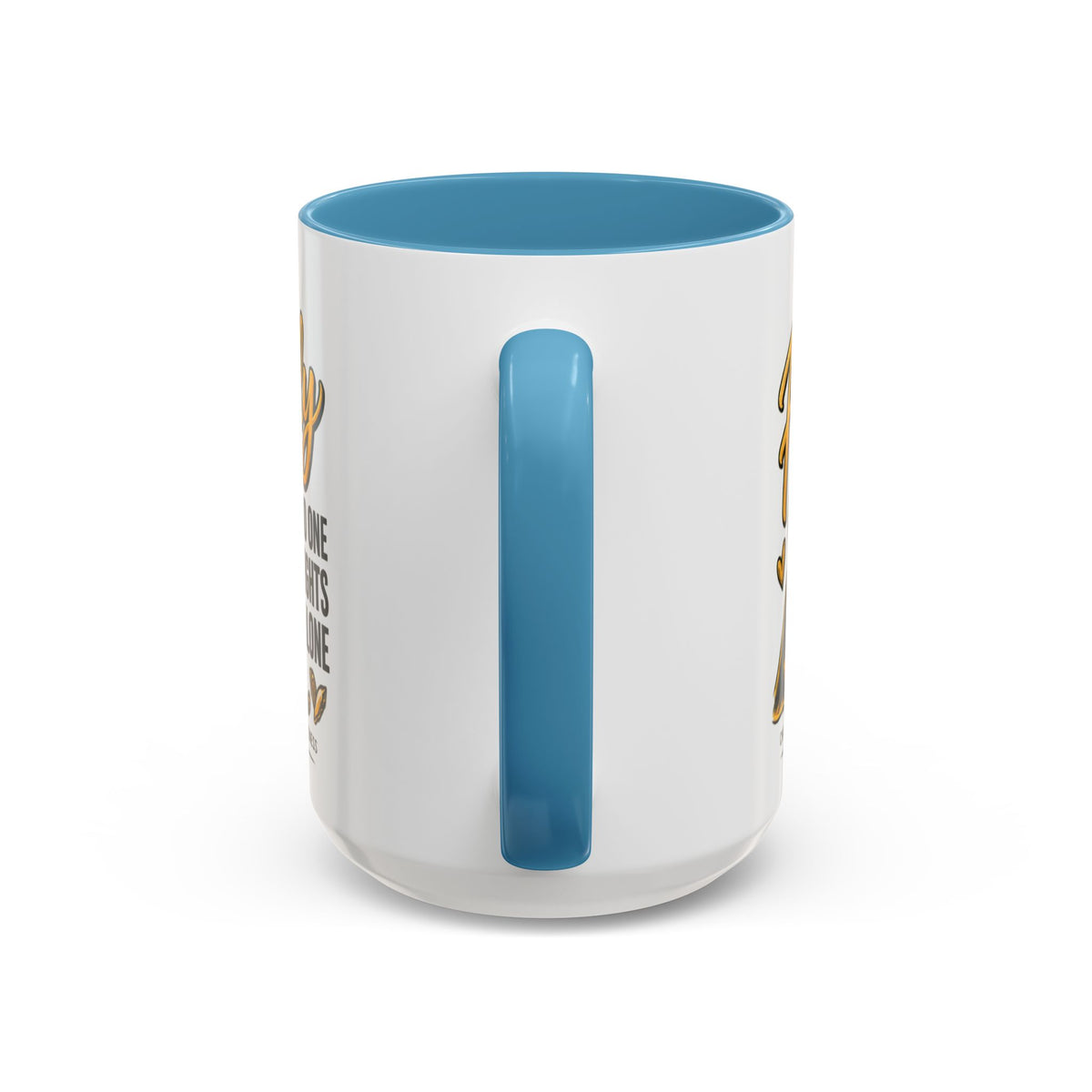 Childhood Cancer Awareness Accent Coffee Mug – "In This Family No One Fights Alone" (11/15oz)