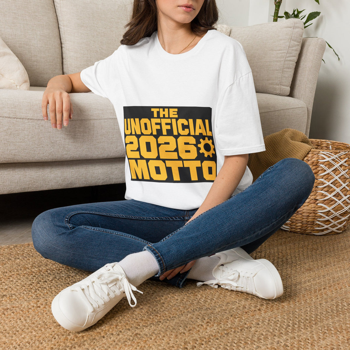"The Unofficial 2026 Motto" Retro Graphic Tee | Trendy Industrial Yellow T-Shirt - Trending Now - September 2026