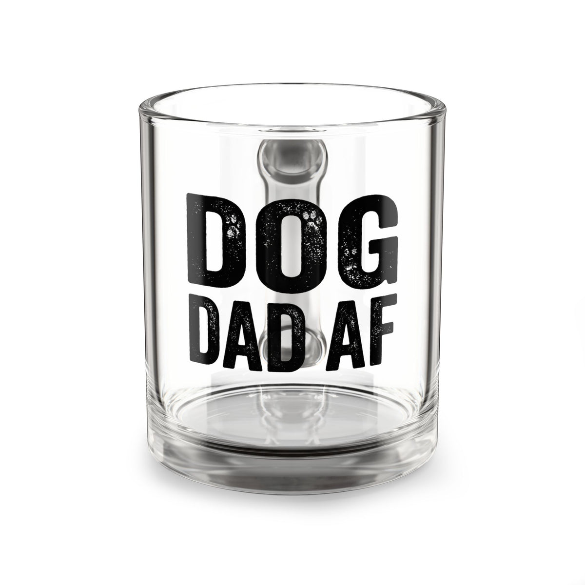 Funny Glass Mug Glass Mug — "Dog Dad AF" 10oz Clear Beer & Coffee Glass for Dog Lovers, Funny Gift for Father's Day