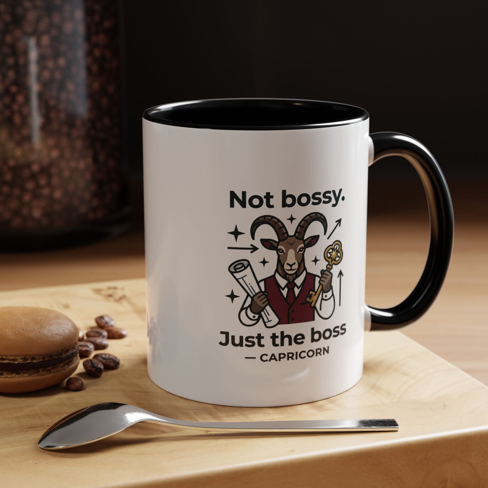 Capricorn Coffee Mug — "Not Bossy, Just the Boss" Zodiac Accent Mug (11/15oz)