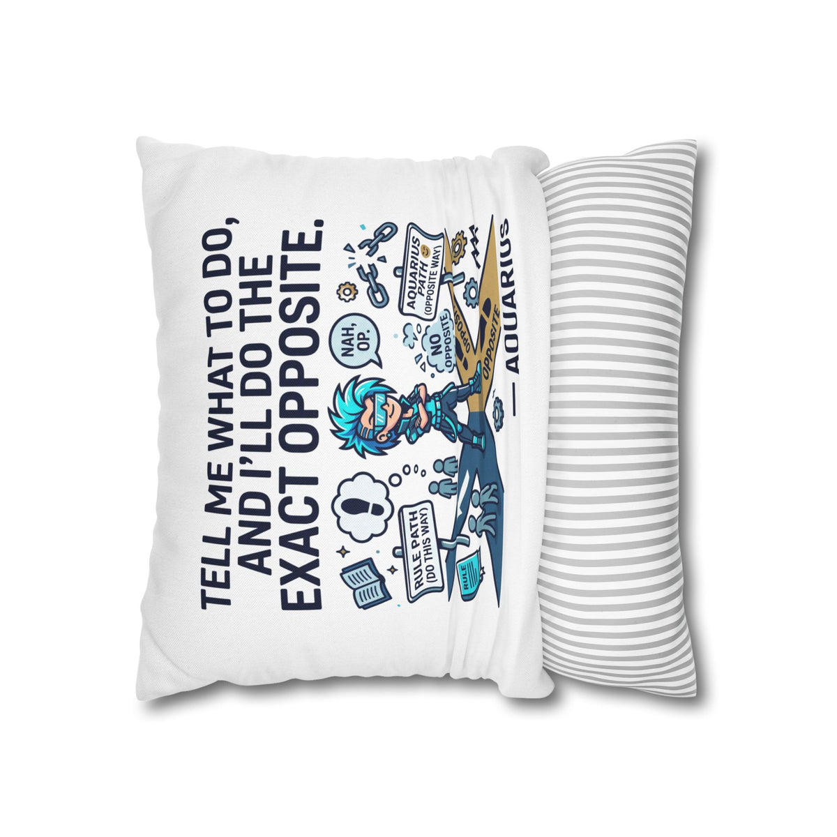 Aquarius Zodiac Spun Polyester Square Pillowcase