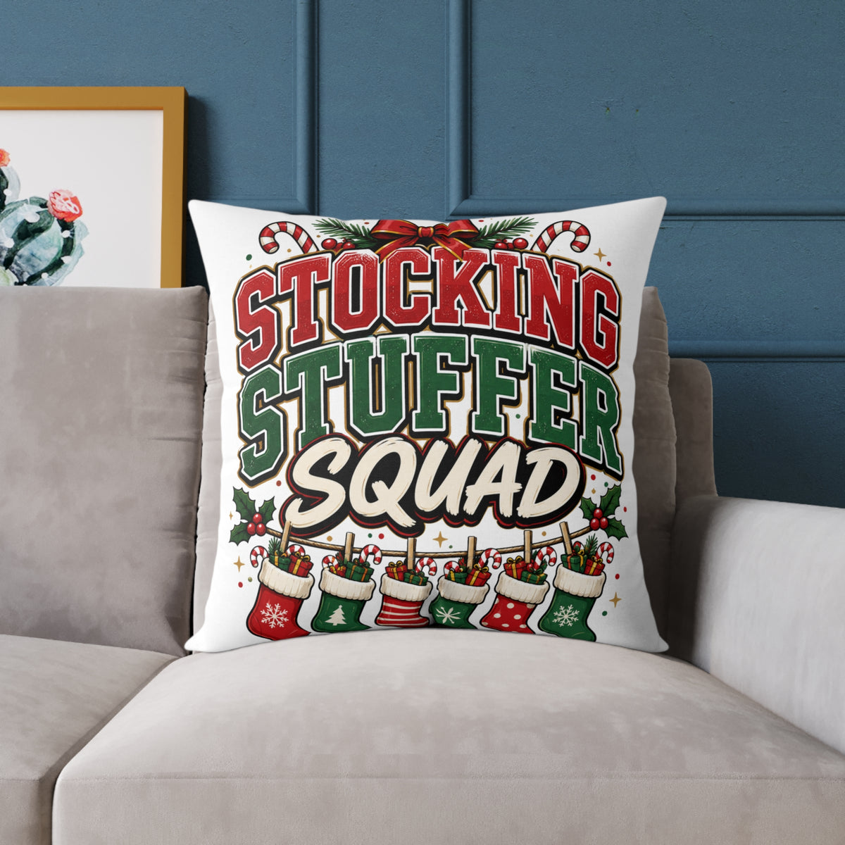 Stocking Stuffer Squad Christmas Pillow