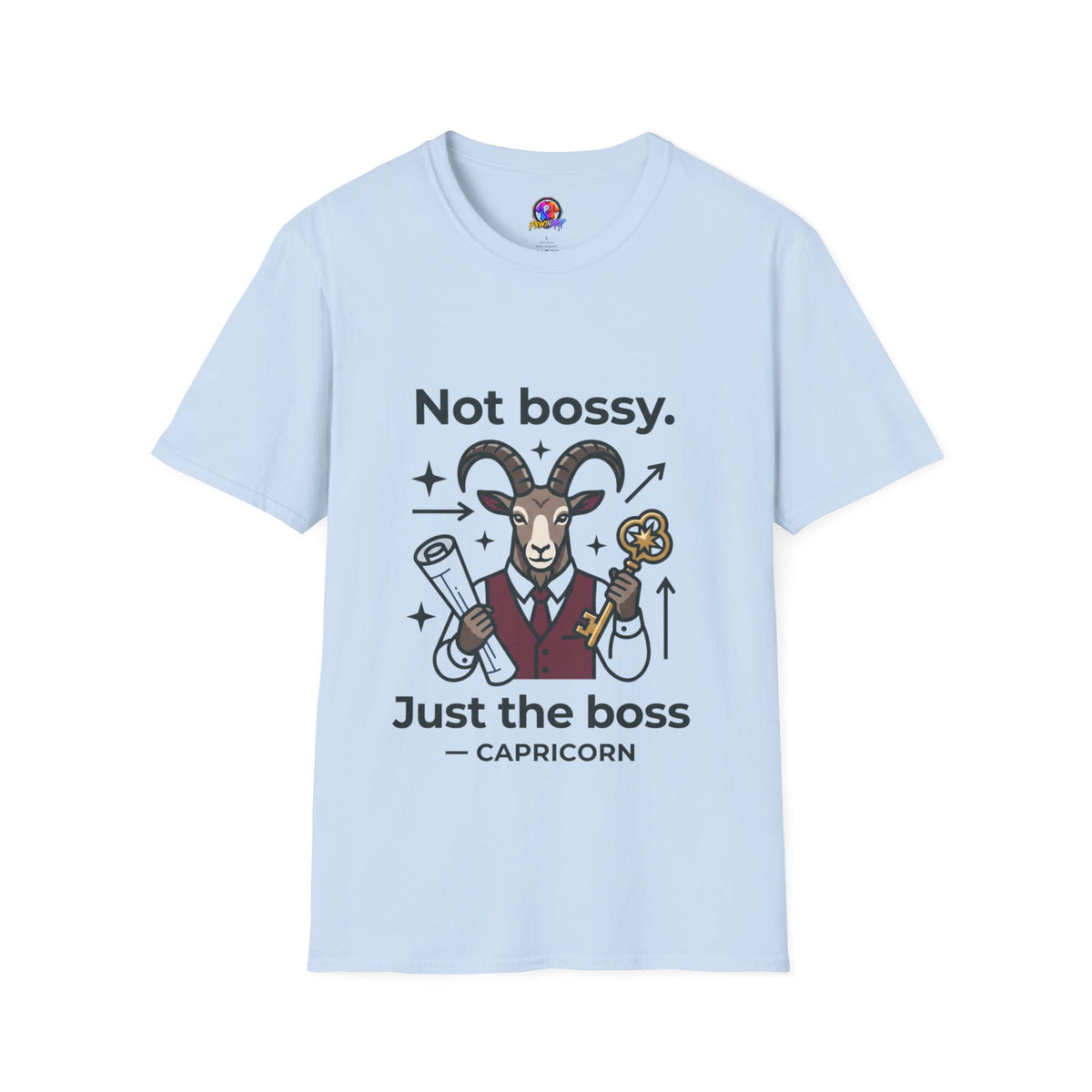 Capricorn T-Shirt — "Not Bossy, Just the Boss" Zodiac Goat Tee