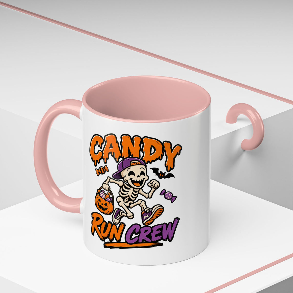 Candy Run Crew Coffee Mug — Halloween Skeleton Trick-or-Treat Accent Mug (11/15oz)