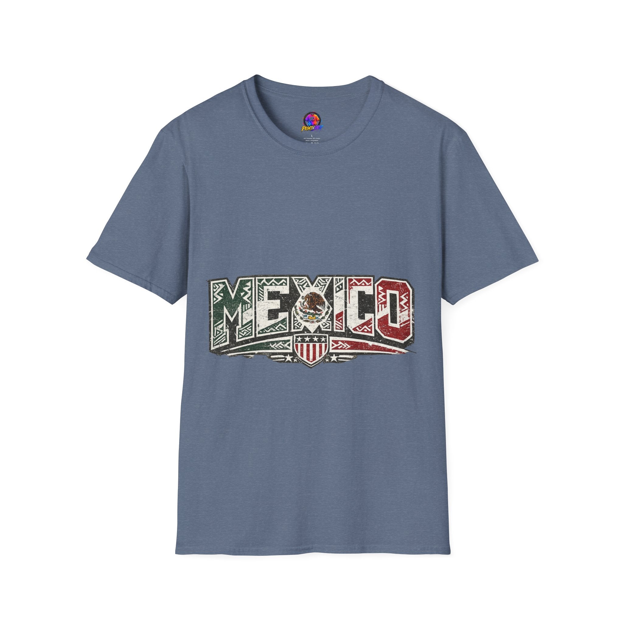 Mexico Pride Graphic T-Shirt — Retro Mexican Flag Design
