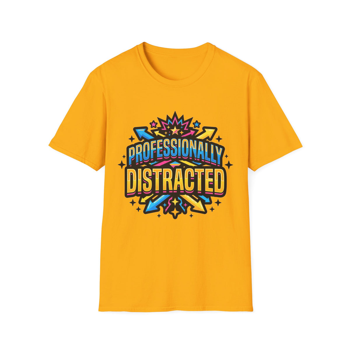 Black T-Shirt with Colorful Carnival 'Unvaccinated' Graphic – Statement Tee for Festivals & Activism - Trending Now - August 2026