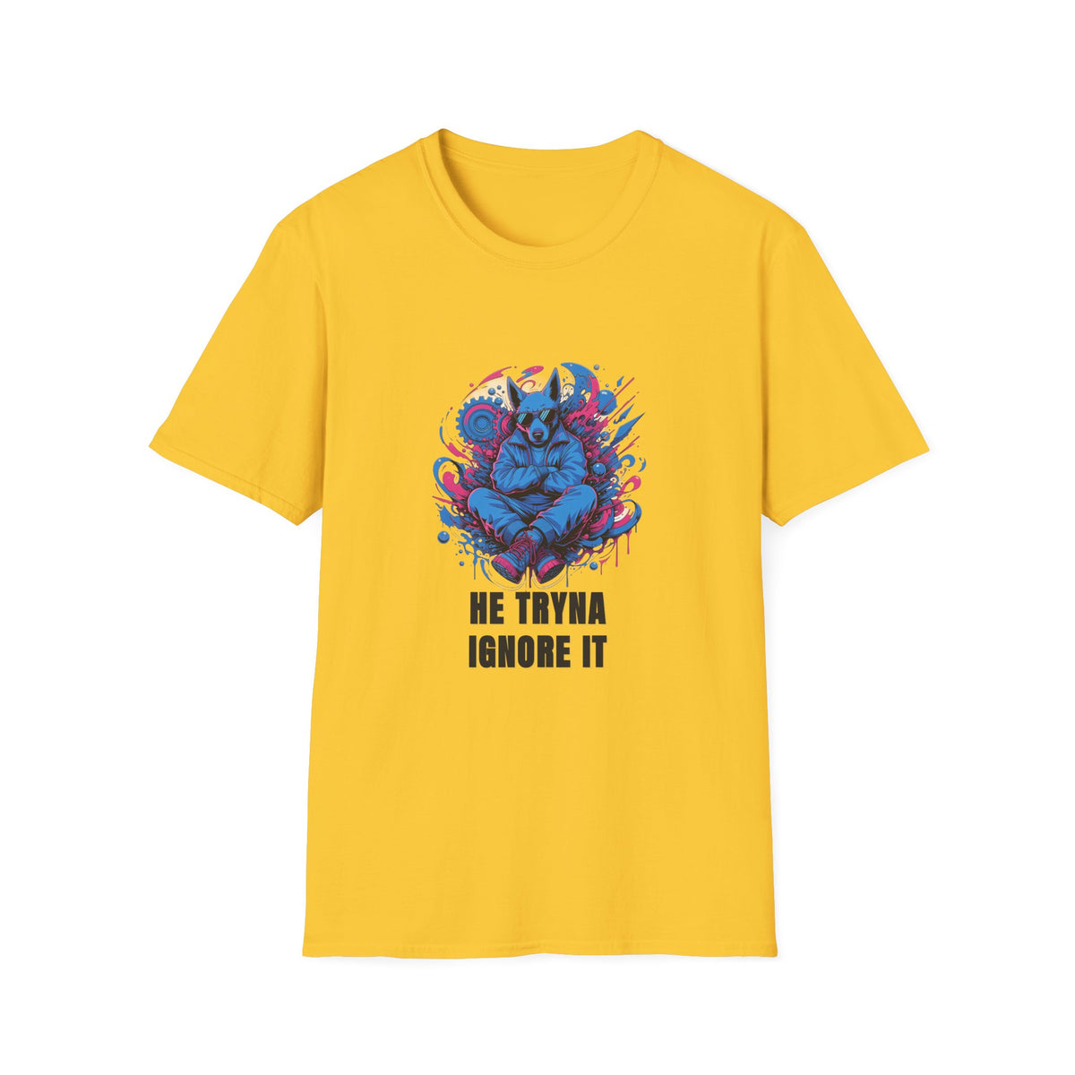 Mystic Wolf T-Shirt — "He Tryna Ignore It" Graphic Tee - Trending Now - August 2026