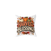 Thanksgiving Harvest Blessings Fall Throw Pillow — Autumn Pumpkin Decorative Pillow