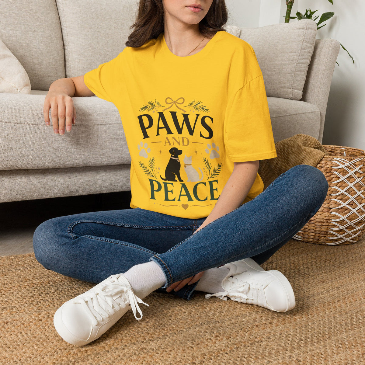 Paws and Peace T-Shirt — Cozy Pet Lover Tee