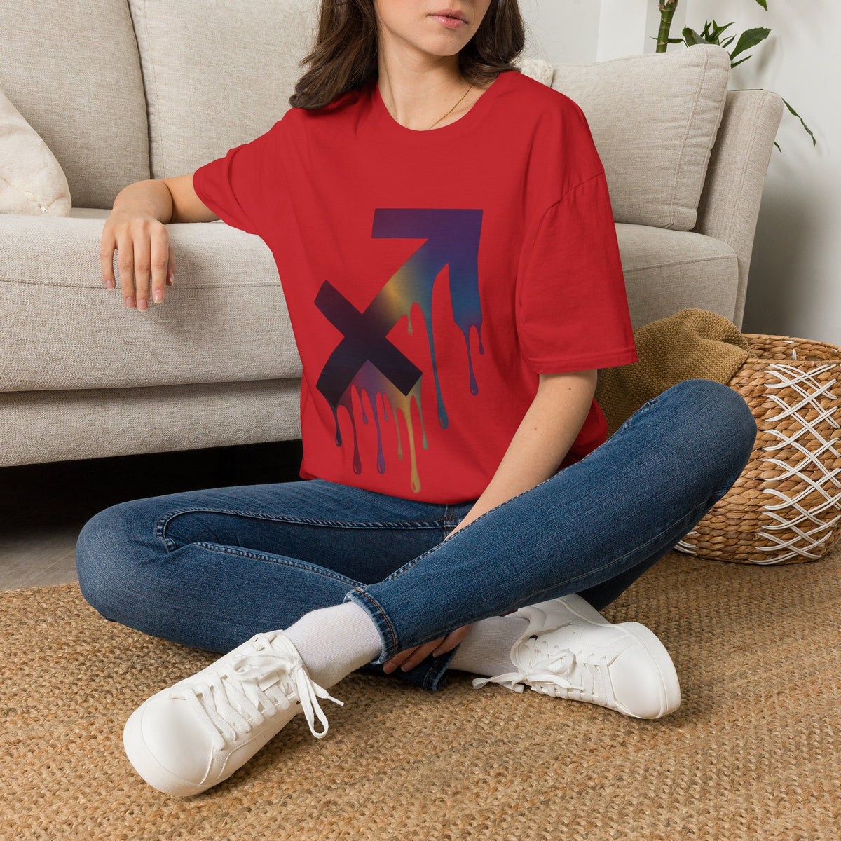 Sagittarius Drip T-Shirt — Gradient Astrological Arrow Tee
