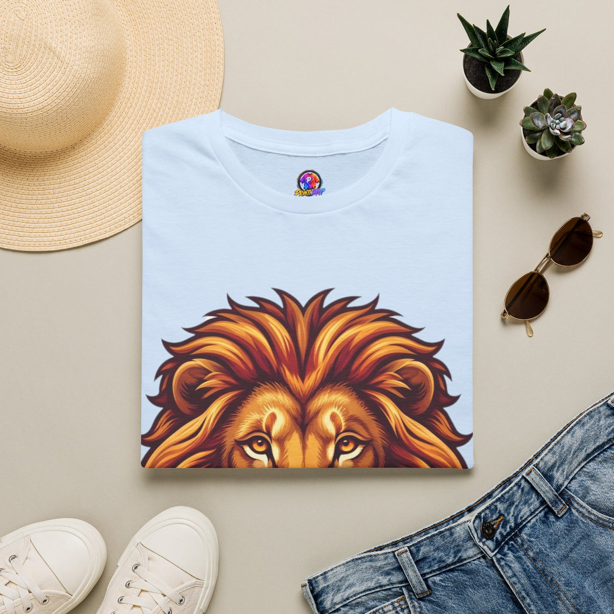 Leo Zodiac Lion Face T-Shirt — Majestic Lion Head Graphic Tee
