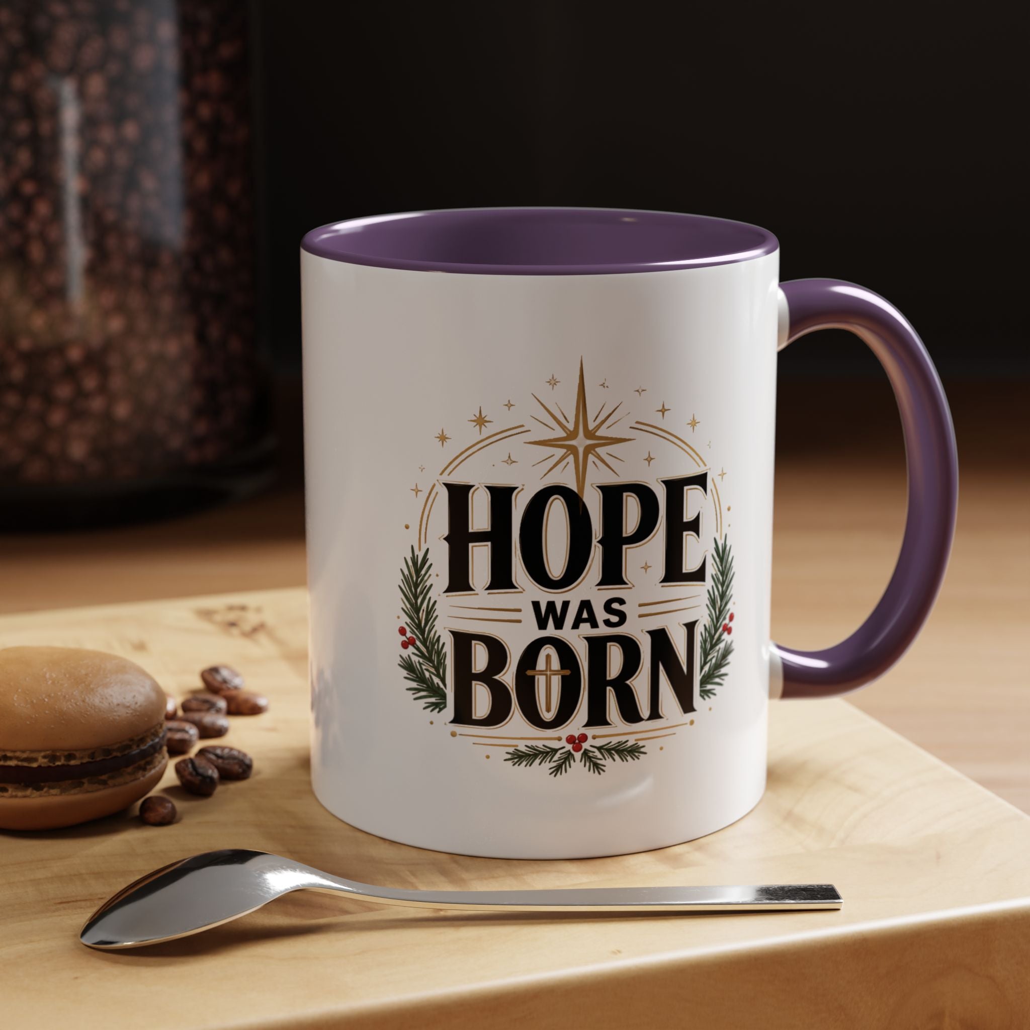 Christmas Hope Was Born Christmas Coffee Mug — Festive Holiday Holiday Prayer Mug