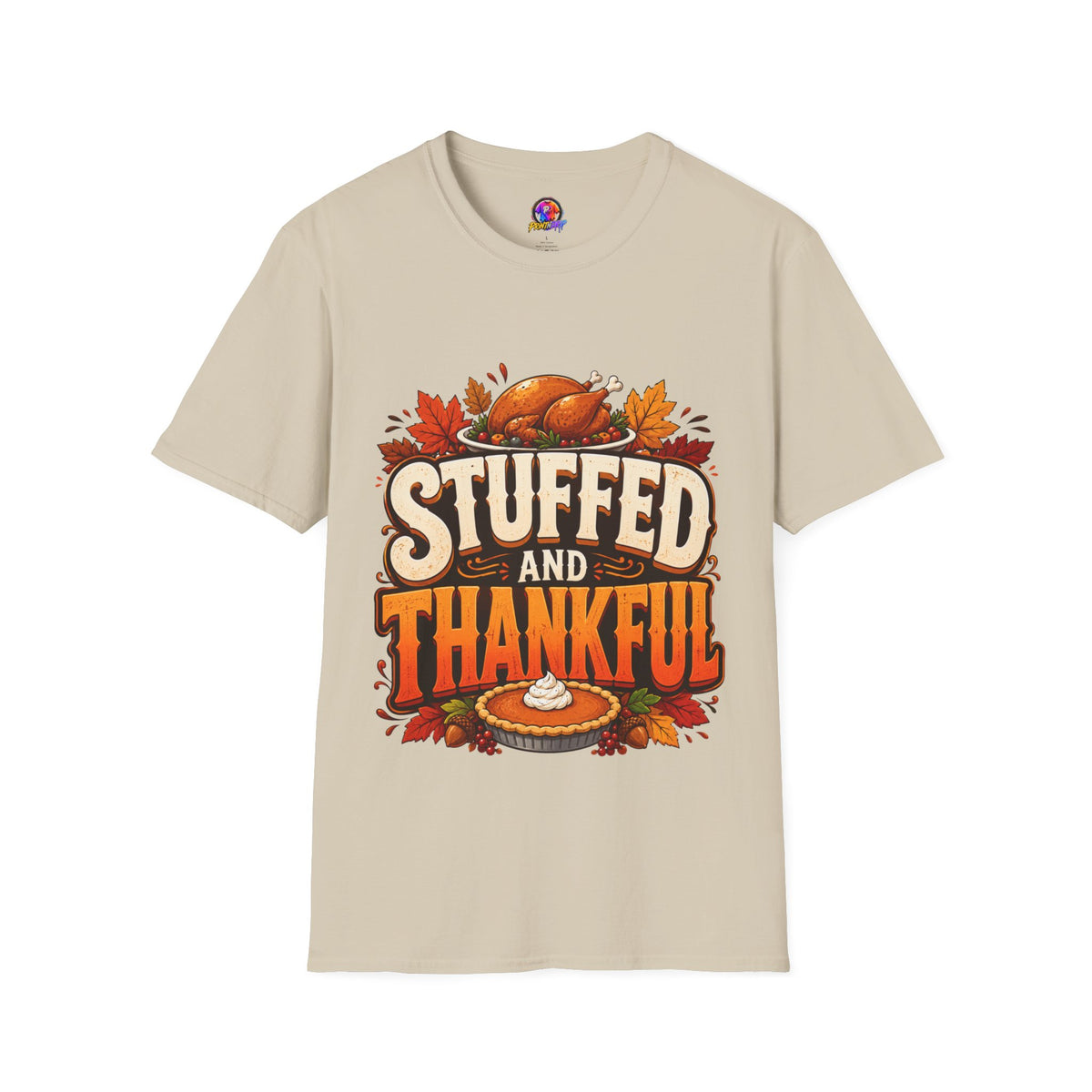 Thanksgiving T-Shirt — "Stuffed and Thankful" Turkey Design