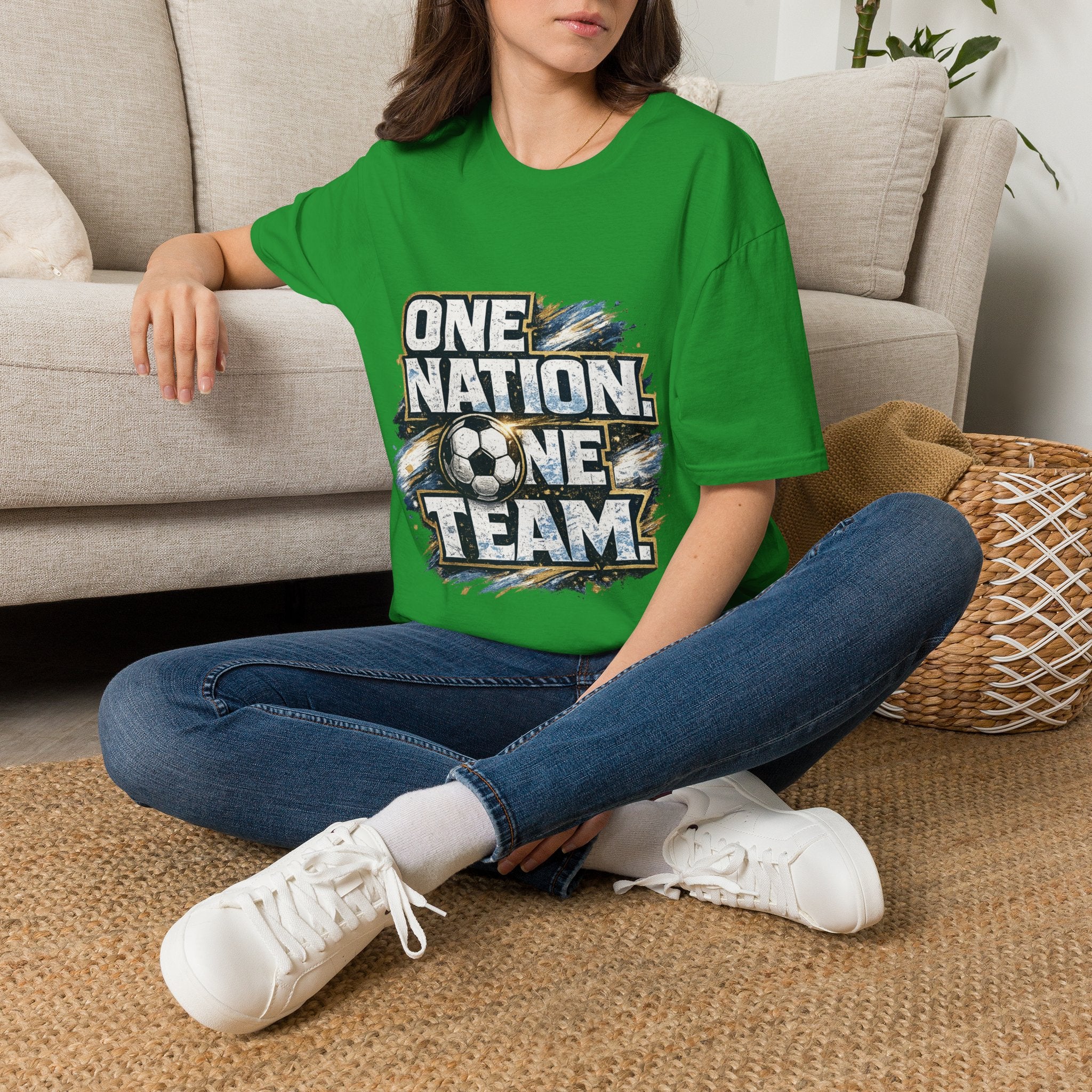One Nation One Team Soccer T-Shirt — Supportive Fan Tee