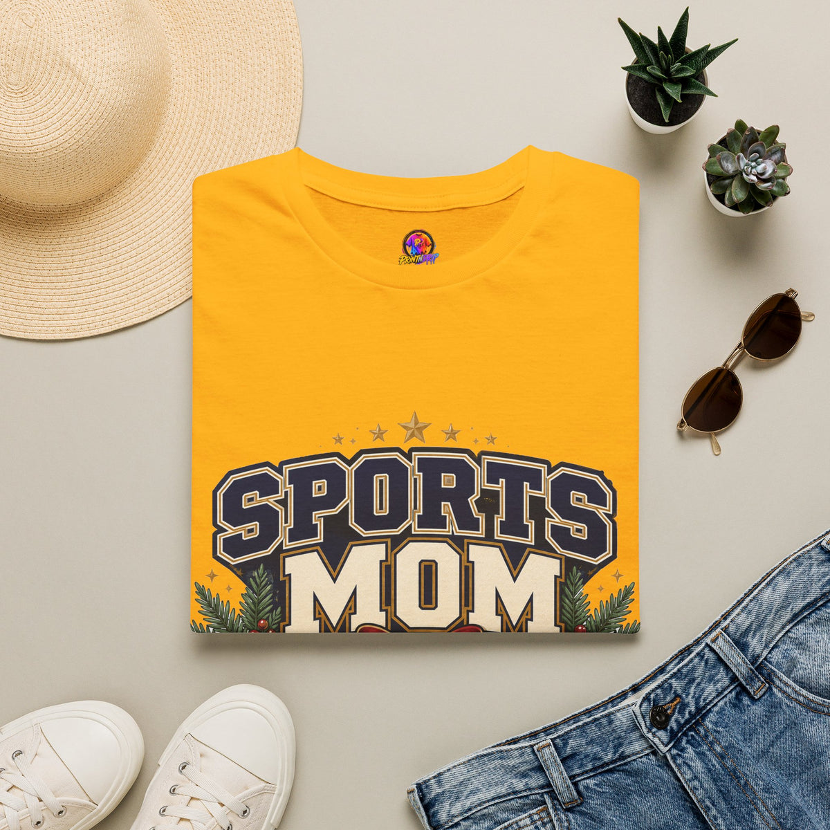 Sports Mom T‑Shirt — "Holiday Hustle" Athletic Mom Tee