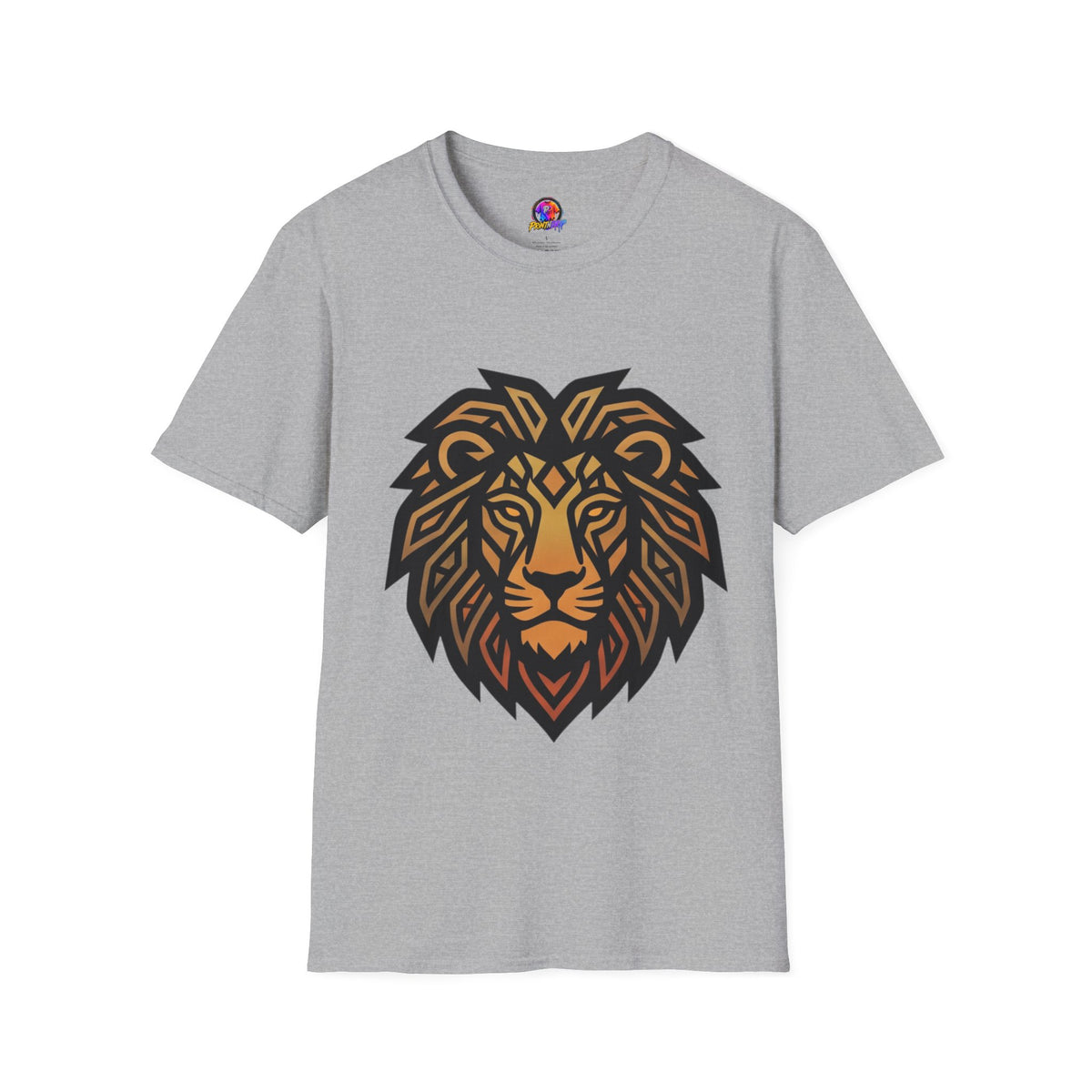 Leo Zodiac Lion Head T-Shirt — Geometric Tribal Lion Graphic Tee