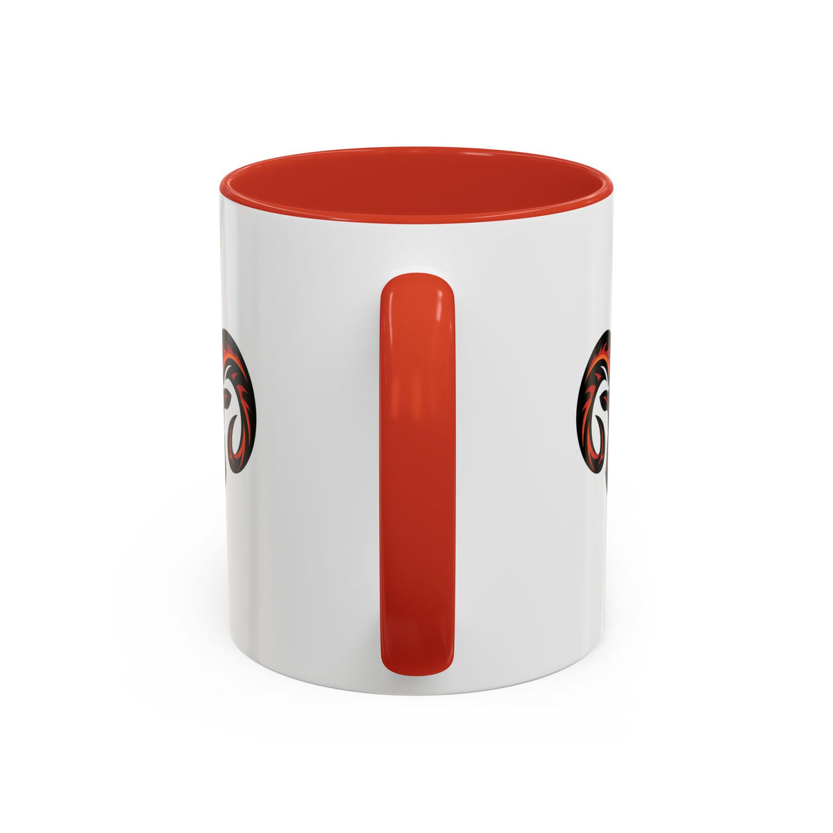 Aries Zodiac Ram Logo Accent Coffee Mug — Bold Tribal Ram Head Design