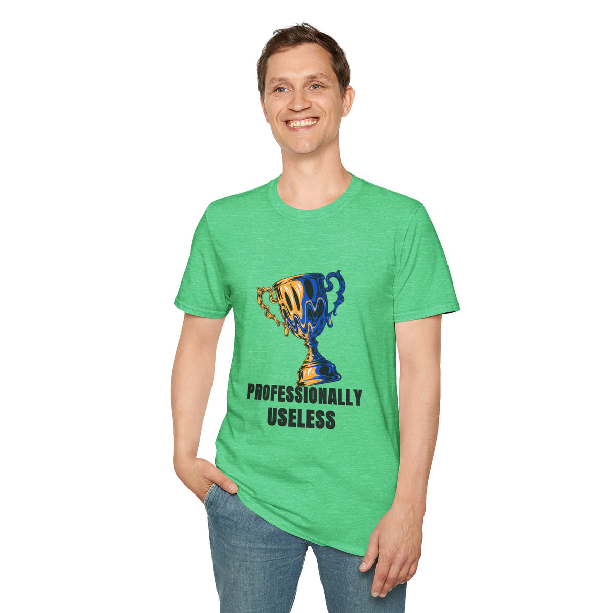 Professionally Useless T-Shirt — Retro Melting Trophy Graphic Tee - Trending Now - August 2026