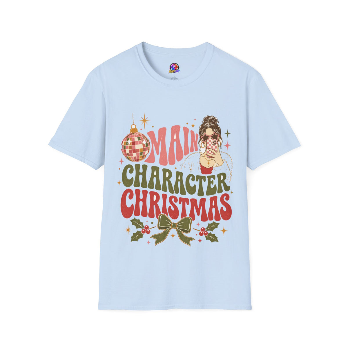 Christmas T-Shirt — "Main Character Christmas" Graphic Tee (Holiday Mom Aesthetic)