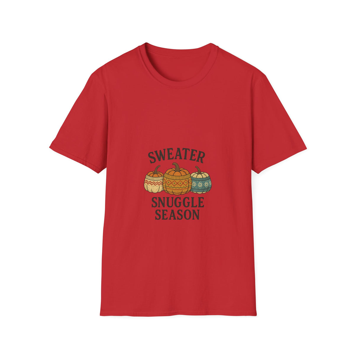 Sweater Snuggle Season T-Shirt — Cozy Fall Pumpkin Sweater Graphic Tee - Trending Now - October 2026