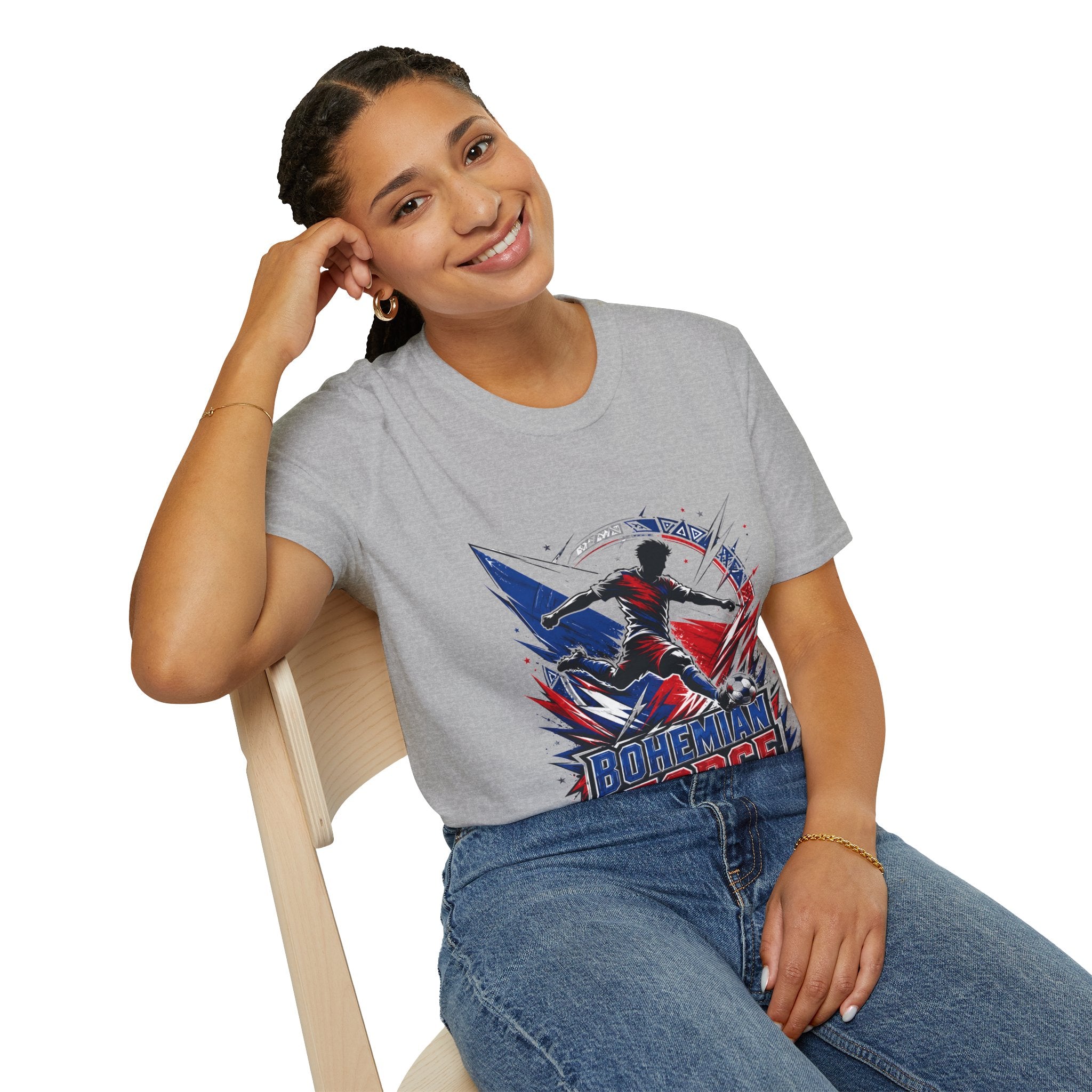 Czechia Bohemian Force Graphic T‑Shirt — Energetic Soccer Player Silhouette