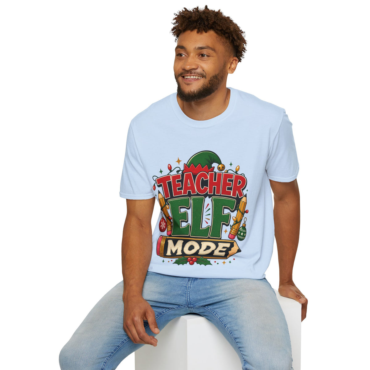 Teacher Elf Mode T-Shirt — Funny Christmas Teacher Holiday Tee