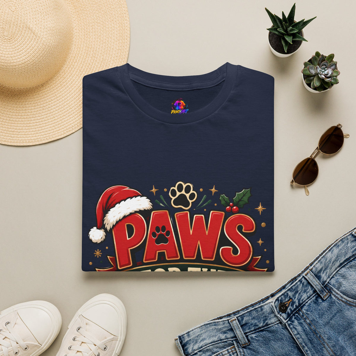 Paws for the Holidays T-Shirt — Festive Christmas Pet Lover Tee