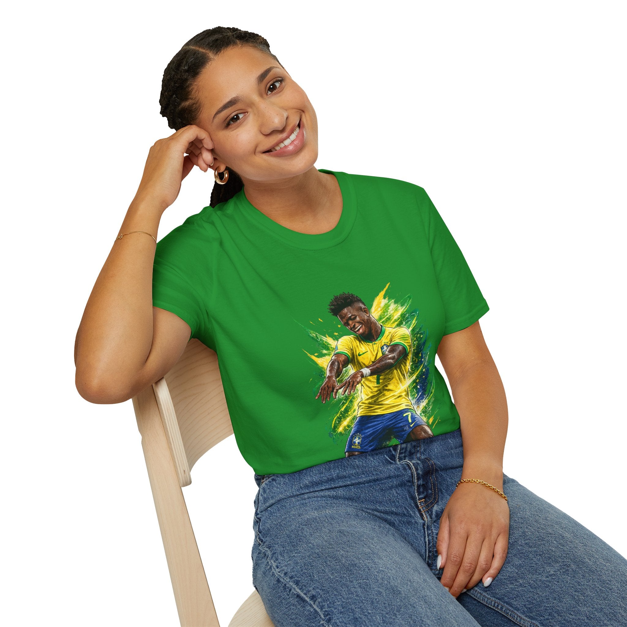 Brazil  Soccer Celebration T-Shirt — Brazilian Football Player Artwork