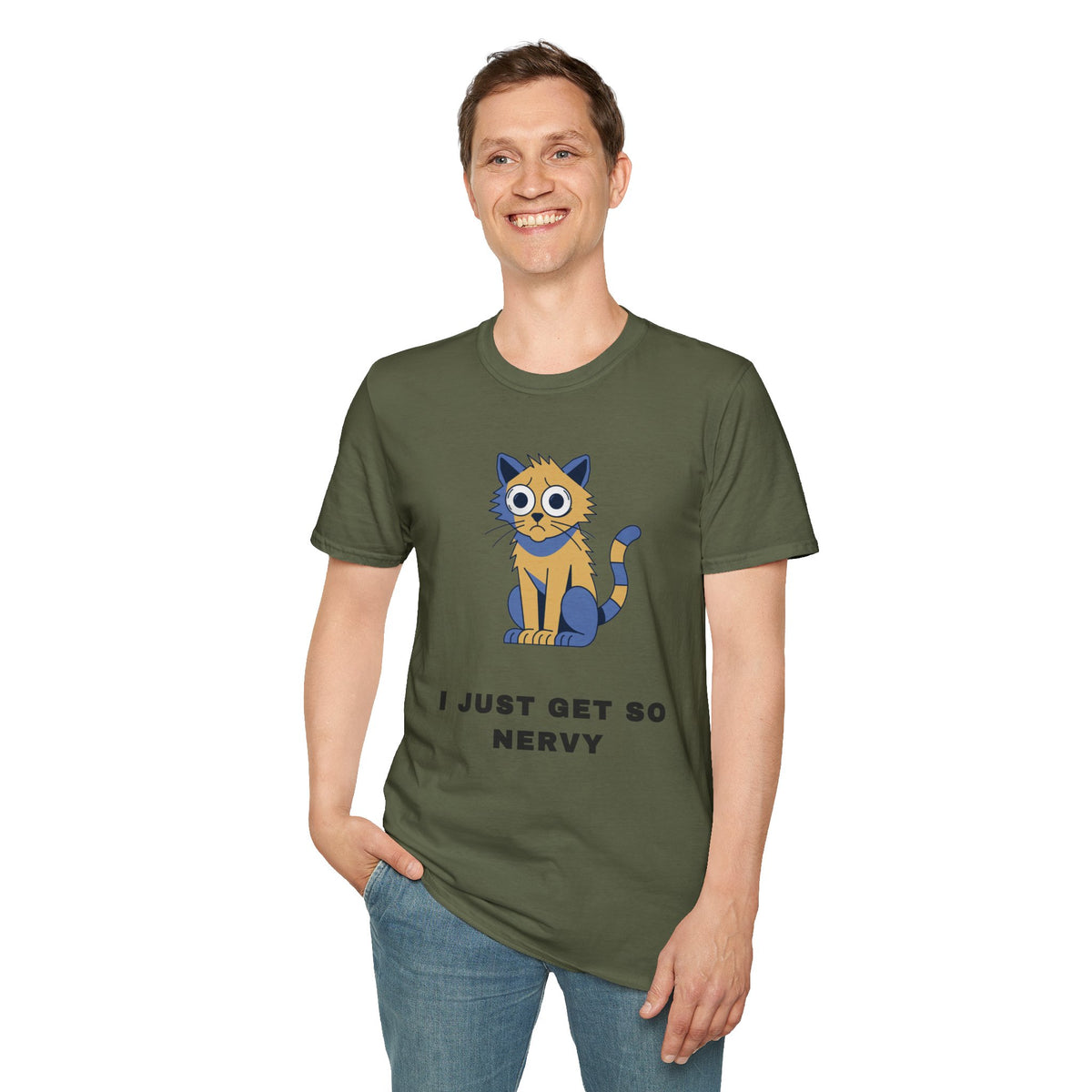 I Just Get So Nervy Cat T-Shirt — Cute Anxious Cat Graphic Tee - Trending Now - September 2026