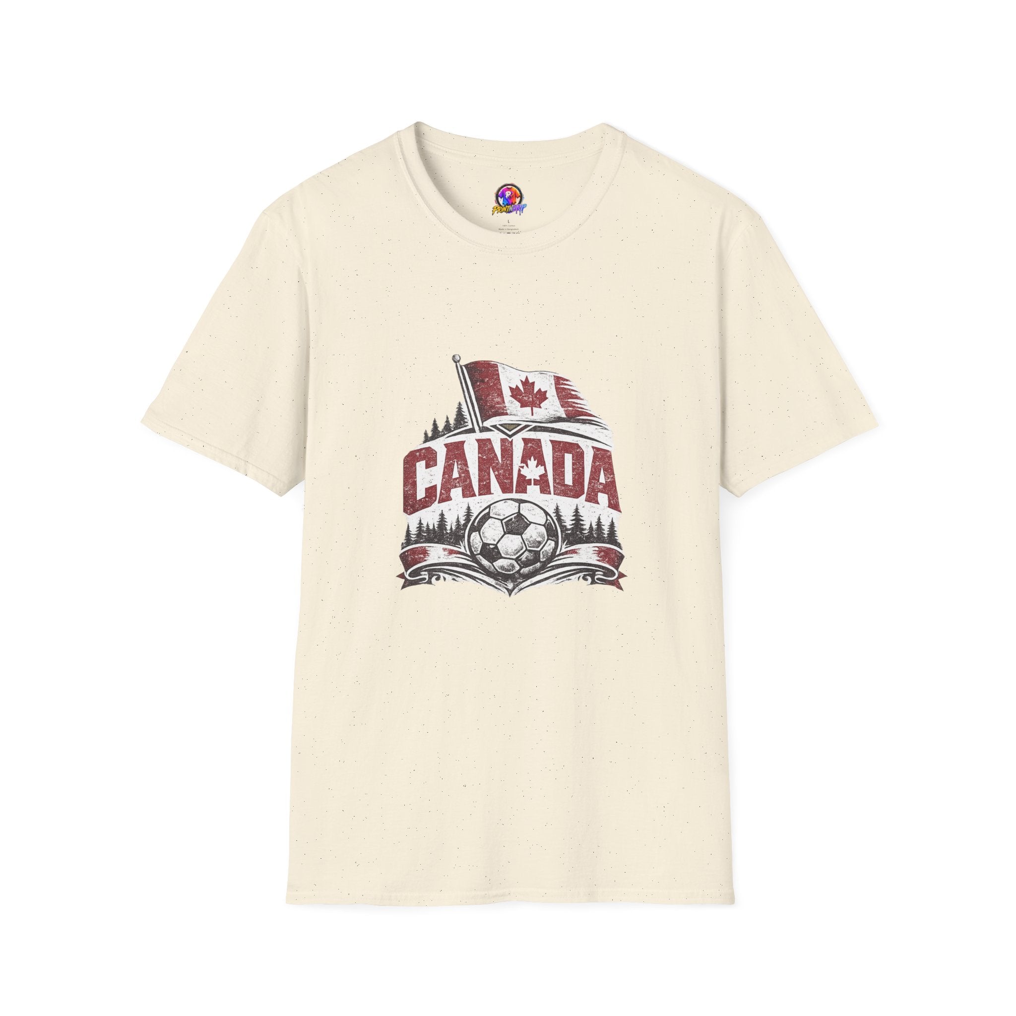 Canada Soccer T-Shirt – Vintage Maple Leaf Flag & Crest