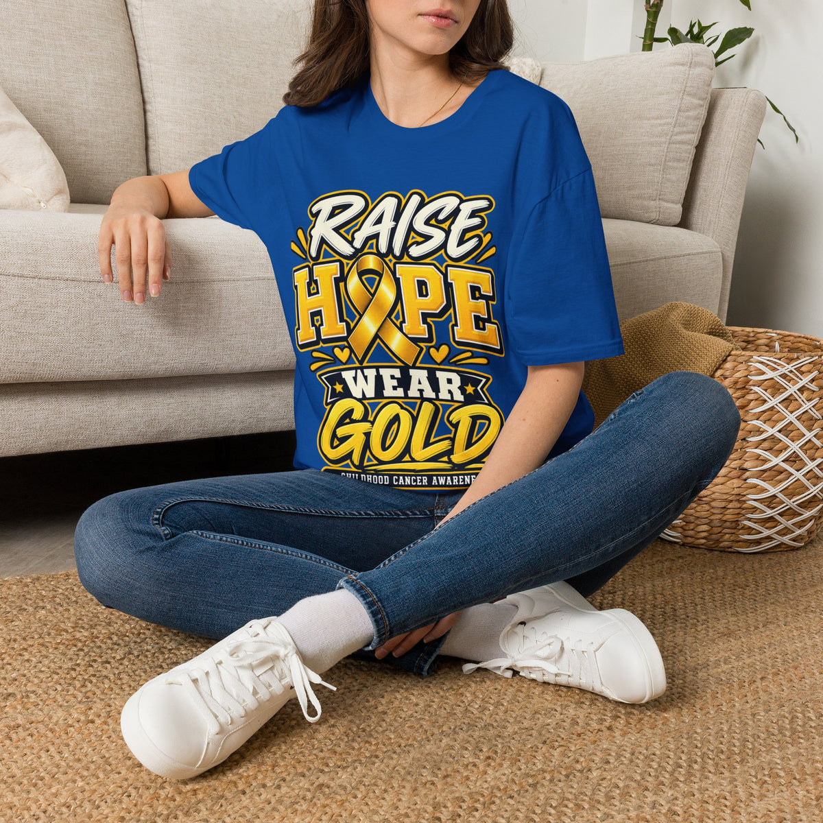 Raise Hope Wear Gold T-Shirt — Childhood Cancer Awareness