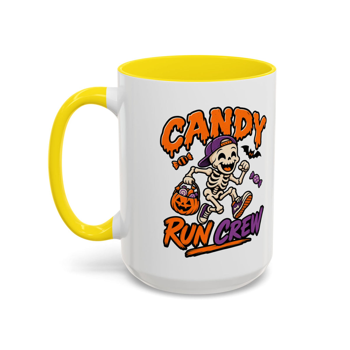 Candy Run Crew Coffee Mug — Halloween Skeleton Trick-or-Treat Accent Mug (11/15oz)