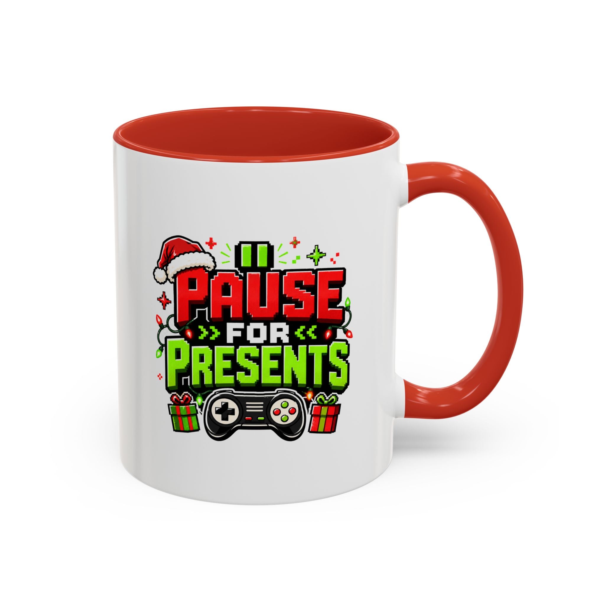 Modern Day Christmas Pause for Presents Christmas Gamer Coffee Mug