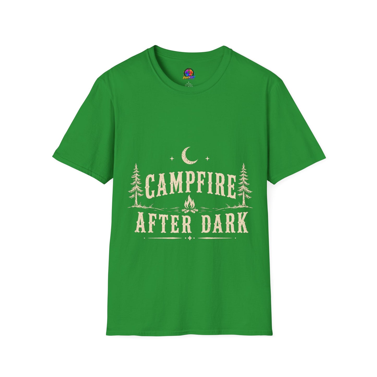 Campfire After Dark T-Shirt — Moonlit Camping Graphic Tee